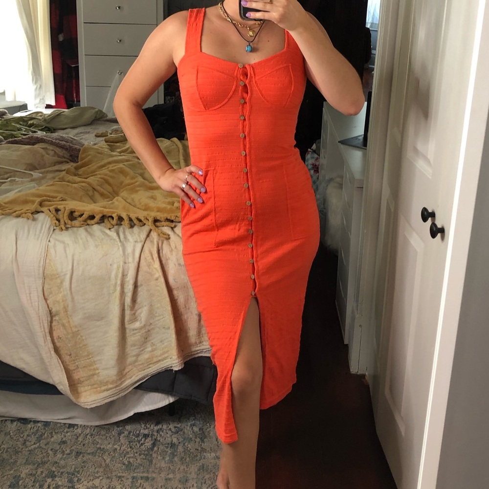 NWOT Free People Beach Button-Up Midi Dress